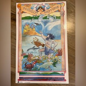 12 Greek & Roman Mythology Chart Series ATA2092 American Teaching Aids Vtg 1992